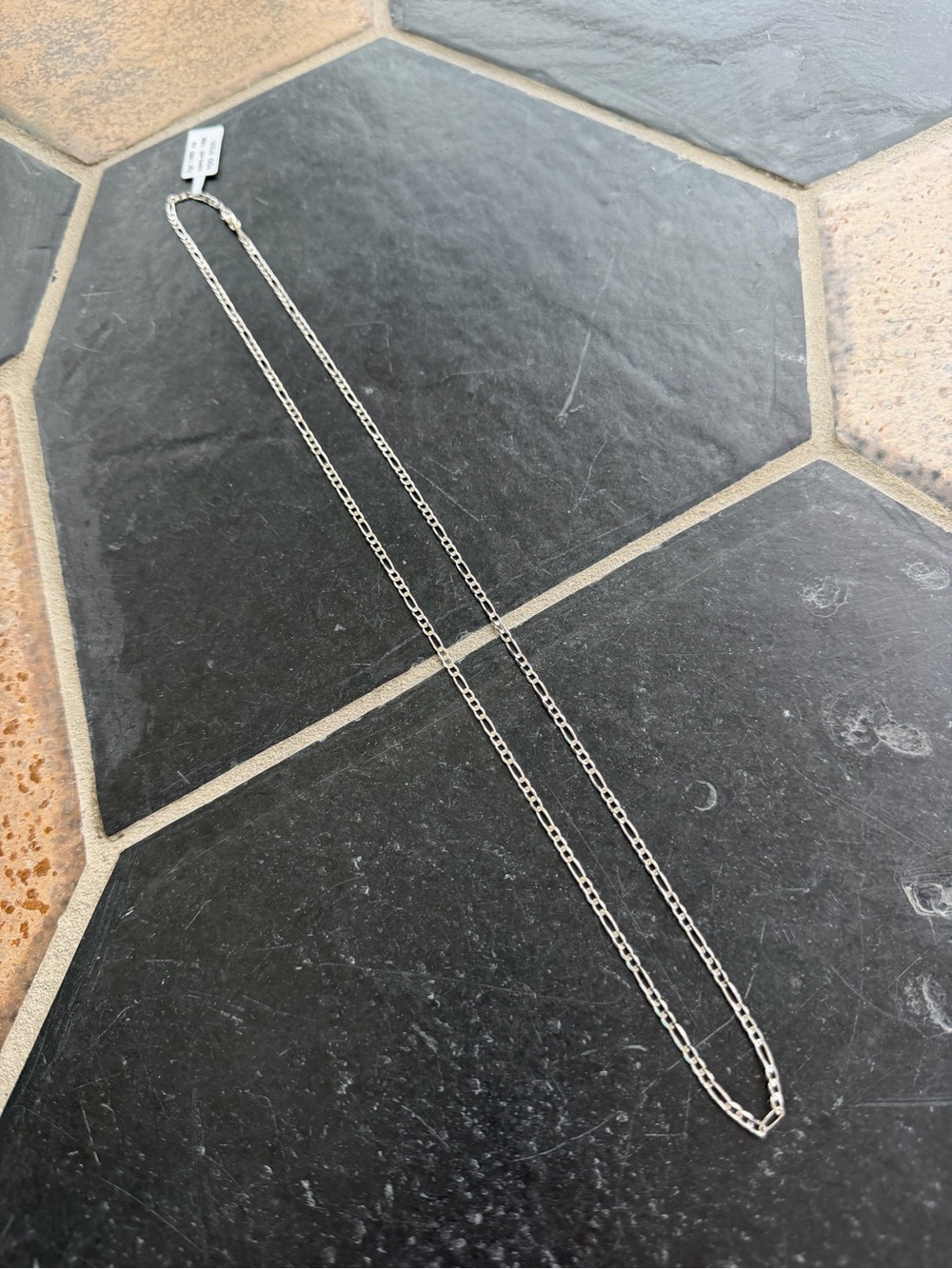 14kt White Gold Figero link 3+1 link Chain Necklace 22” long